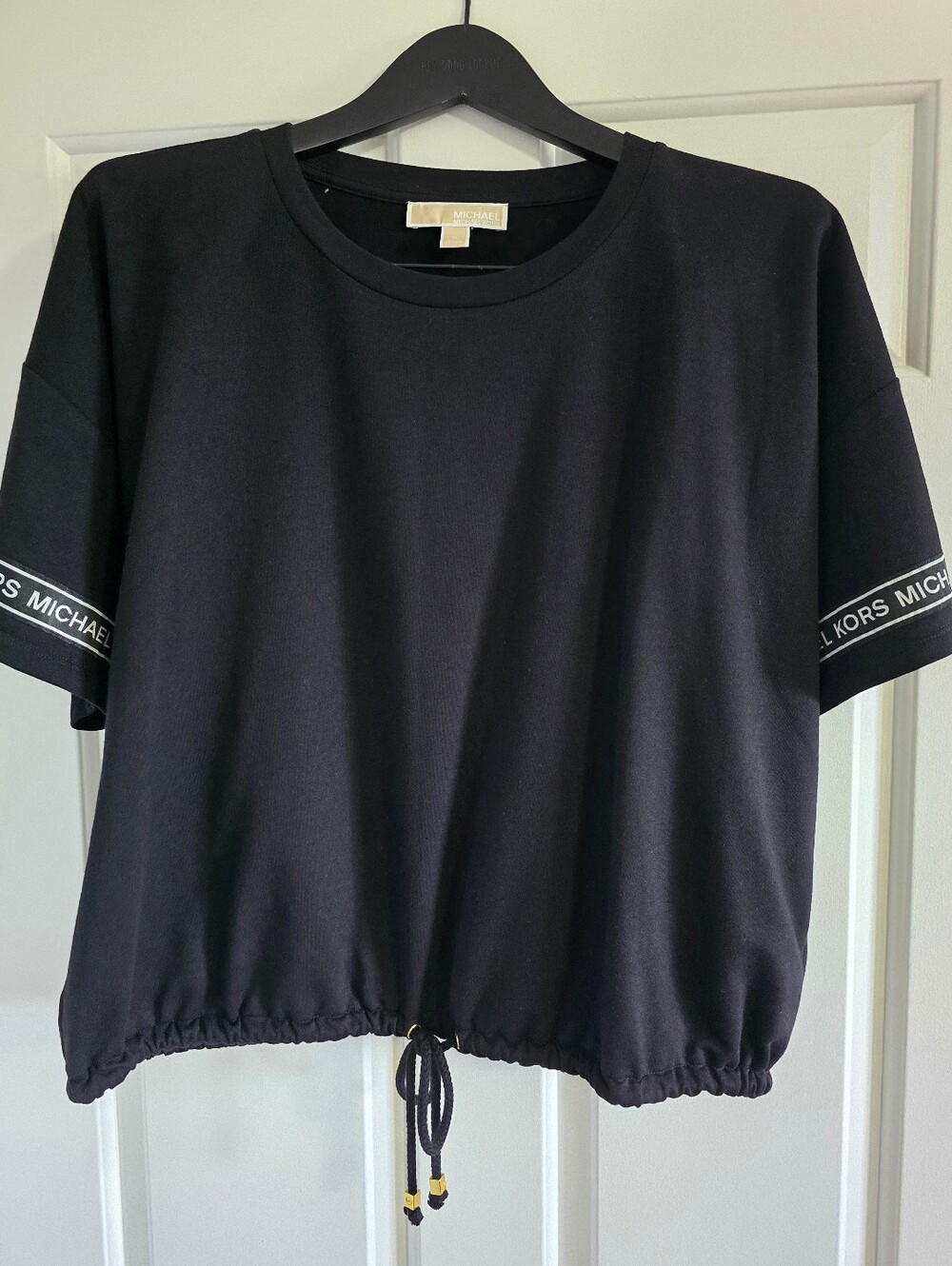 💥MICHAEL Michael Kors Black Short-Sleeve Drawstring Hem Tee💥XL💥